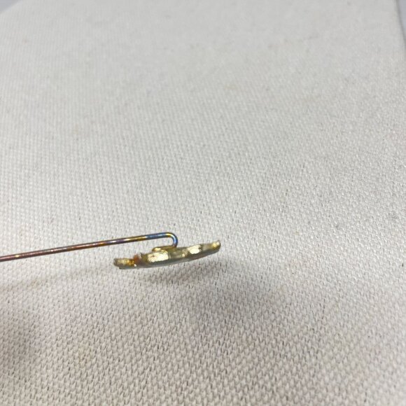 Cloisonne Enamel Owl Stick Pin Novelty Bird Vintage Gold-Tone Green - Picture 9 of 13